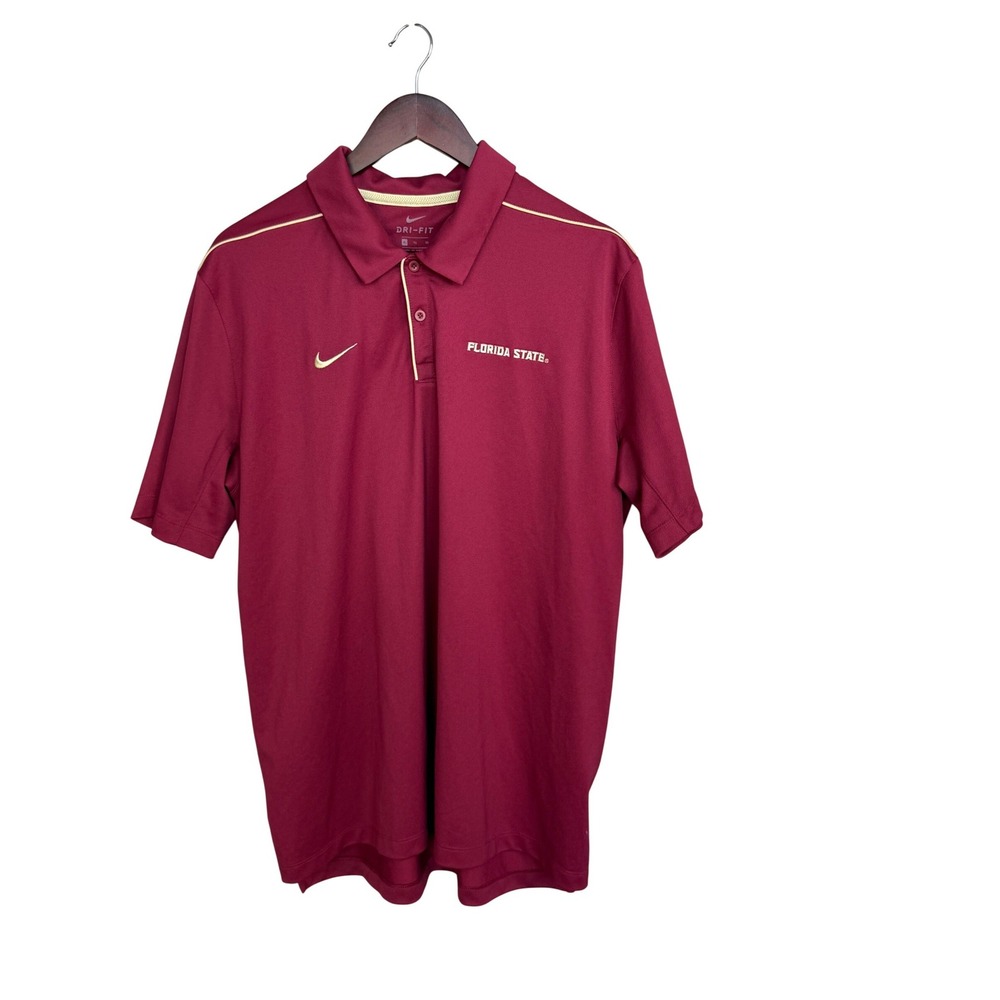 Nike Florida State Polo Mens XL Red Garnet Dri-Fit FSU‎ Seminoles